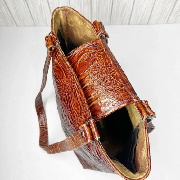 Bamzi Bag Leather‎ Embossed Tote Bag Pockets - Picture 6 of 15